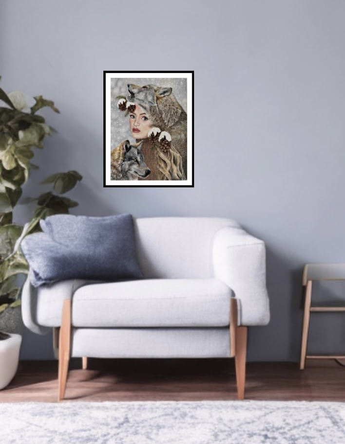 "Vinter" Kunstpapir trykk i begrenset opplag