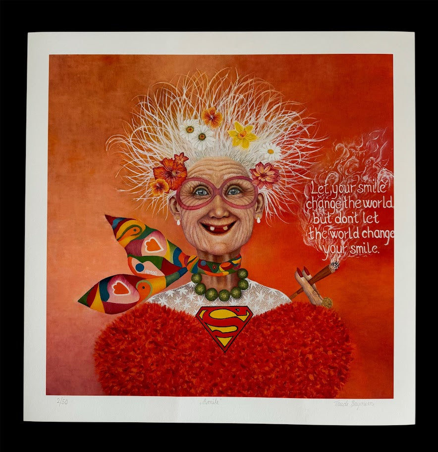 "Smile" Kunstpapir trykk i begrenset opplag