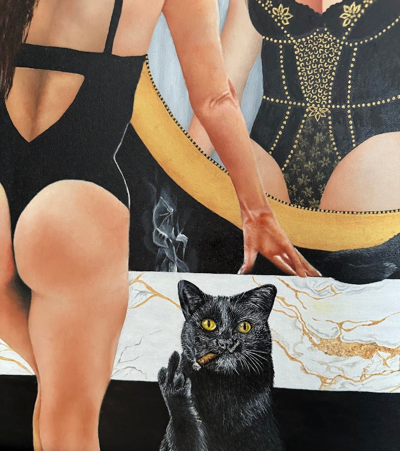 "Black cat energy" Kunstpapir trykk i begrenset opplag