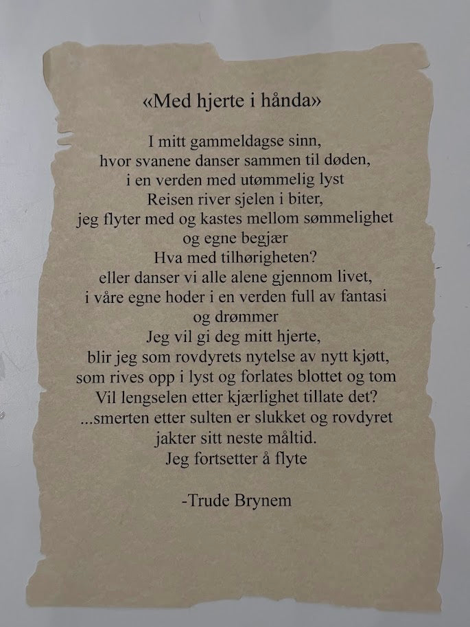 "Med hjerte i hånden" Kunstpapir trykk i begrenset opplag
