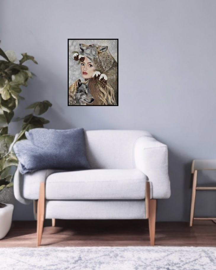 "Vinter" Kunstpapir trykk i begrenset opplag